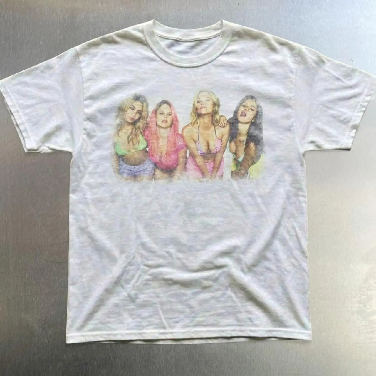 Spring Breakers 2012 Film Print Sports Top, Casual Wear Movie Graphic T-Shirt with Round Neck, Short Sleeves