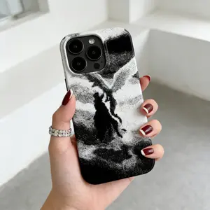 Abstract Black & White Angel Silhouette Phone Case for iPhone 17/16/15/14/13/12/11/X Case Perfect Gift Smart Phone Case iPhone 16 pro max cases Anti fall protective cover
