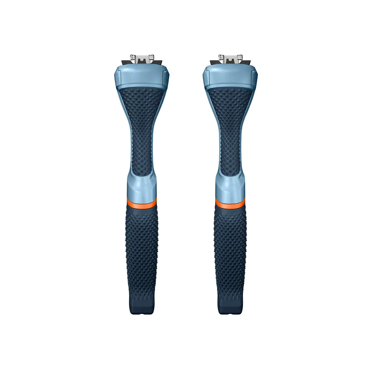 Dollar Shave Club Diamond Grip Razor Handle – No-Slip Razor Handle for Comfortable Control, Fits 4 & 6 Blade Refills, 2-Pack, Blue