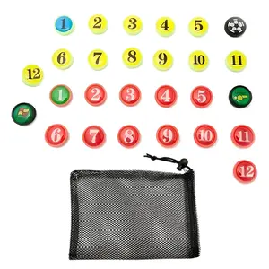 27pcs Football Tactical Board Magnetic Number Beads Coach Command Strategy Accessories, 1-12 Numbers Glue-On Magnet Chess Pieces Set