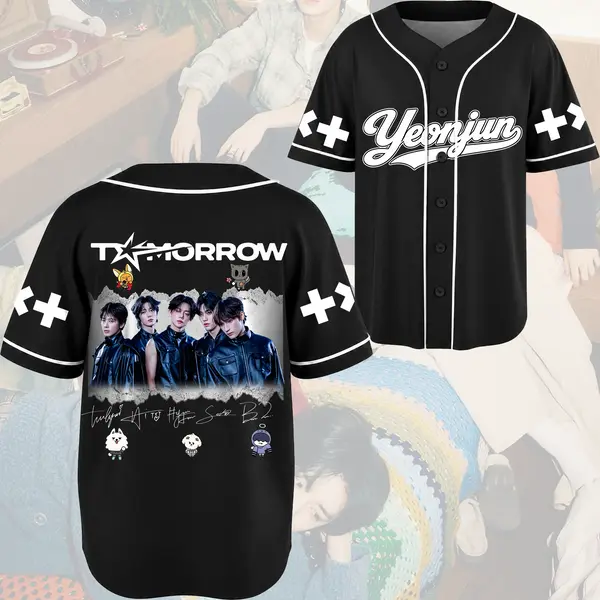 TXT Tomorrow Baseball Jersey Casual Streetwear Shirt For MOA Fans, TXT Concert Inspired Tomorrow Signature Baseball Jersey Gift