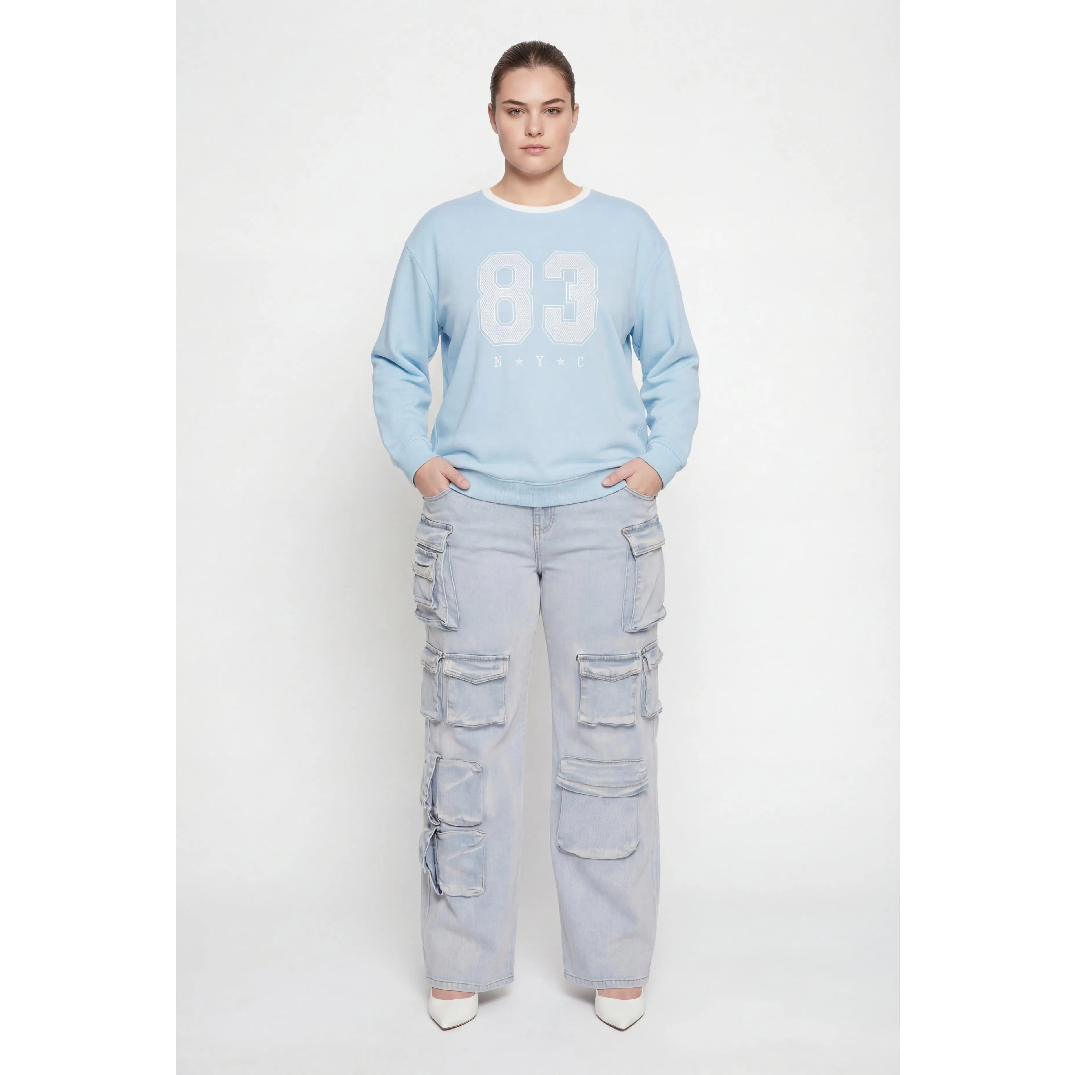Plus Size 83 NYC Graphic Print Sweatshirt