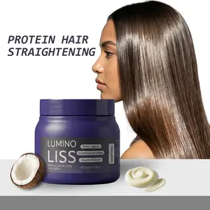 Protein Straightening Cream - Premium keratin smoothing treatment for frizzy, dry, and damaged hair - Deeply nourishing hair mask specially formulated for straight hair (250g)