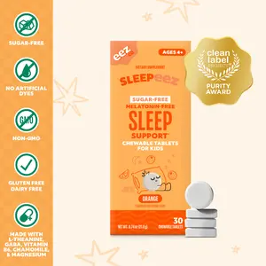 Sleepeez, Melatonin-Free & Sugar-Free Chewable Tablets for Kids, Orange flavor