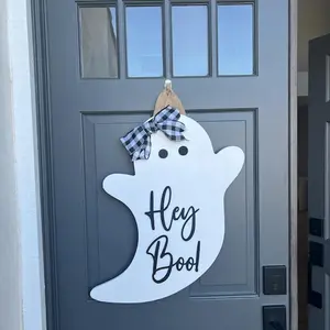 Ghost Door Hanger, Halloween Door Hanger, Hey Boo Ghost Door Hanger, Home Decor