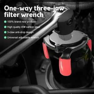 Three Claw Filter Wrench Oil Change Tool Kit, Engine Oil Core Removal Ball Head Anti-Slip Design, Easy Installation and Maintenance, Automotive Repair Accessories
