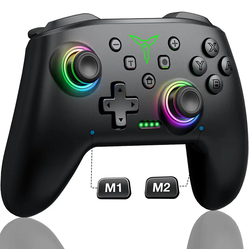 ESYWEN Wireless Programmable Joystick Controller - Game Peripherals with TURBO, Wakeup Buttons, Durability, Versatile Connection - for Switch/Lite/OLED, Wired for PC, Not for Xbox Series - Gaming Items