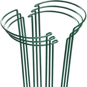 Support Stakes, 6 Pack Metal Peony Cages and Supports, Garden Stakes  Support Cage, Large  Support Ring for Outdoor Indoor Snake  Peony Rose  Vine (10" W x 15.8" H)