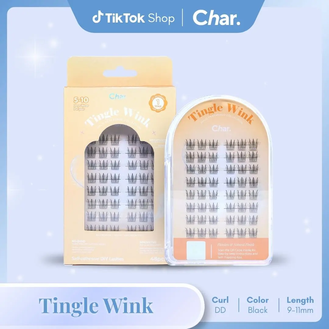 Tingle Wink Wispy - Pre Glue 5 to 10 Days Wear, Long Elegant , Bold Feather-light Band-free Design Sweatproof Waterproof
