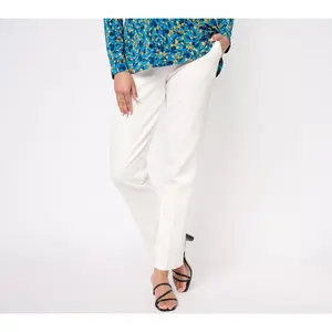 Tailored by Susan Graver Petite Smart Ponte Straight Leg Trousers