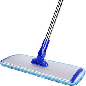 Professional Hardwood Floor Mop - 18" Microfiber Flat Mop with Washable Pad, Adjustable Stainless Steel Handle (35.5"-51") for Wet and Dry Mopping  Laminate, Tile & Vinyl Floors