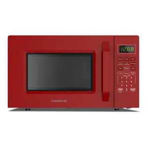 Farberware 1.1 cu ft Microwave Oven,1000W Countertop Microwave Oven with Auto Cook Menu, Red