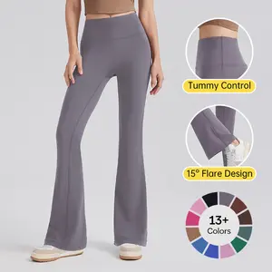 AFZ Women's 1/2 Piece Flare Pants Seamless Workout High Waist Tummy Control Bottoms Basic Comfort Exercise Flare Leggings