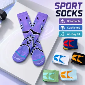 3 Pairs Men’s Performance Crew Socks – Breathable Mesh,Arch Compression Support, High Elastic Fit, Cushioned Comfort,  Moisture-Wicking Athletic Socks for Running & Training