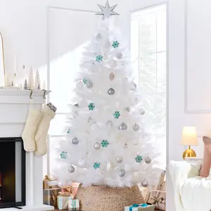 Best Choice Products Premium Artificial Pampas Christmas Trees, Multiple Colors & Sizes, Holiday Décor with Foldable Metal Base