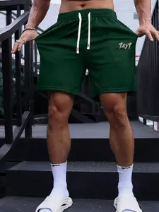 Men's Casual Summer Shorts with Cartoon Cat & Shark Print, Drawstring Waistband, Knee-Length Fitted Design for Outdoor Activities