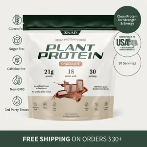 Snap Supplements - Plant Protein Powder - 30 Servings - Natural Supplement - Chocolate Flavor