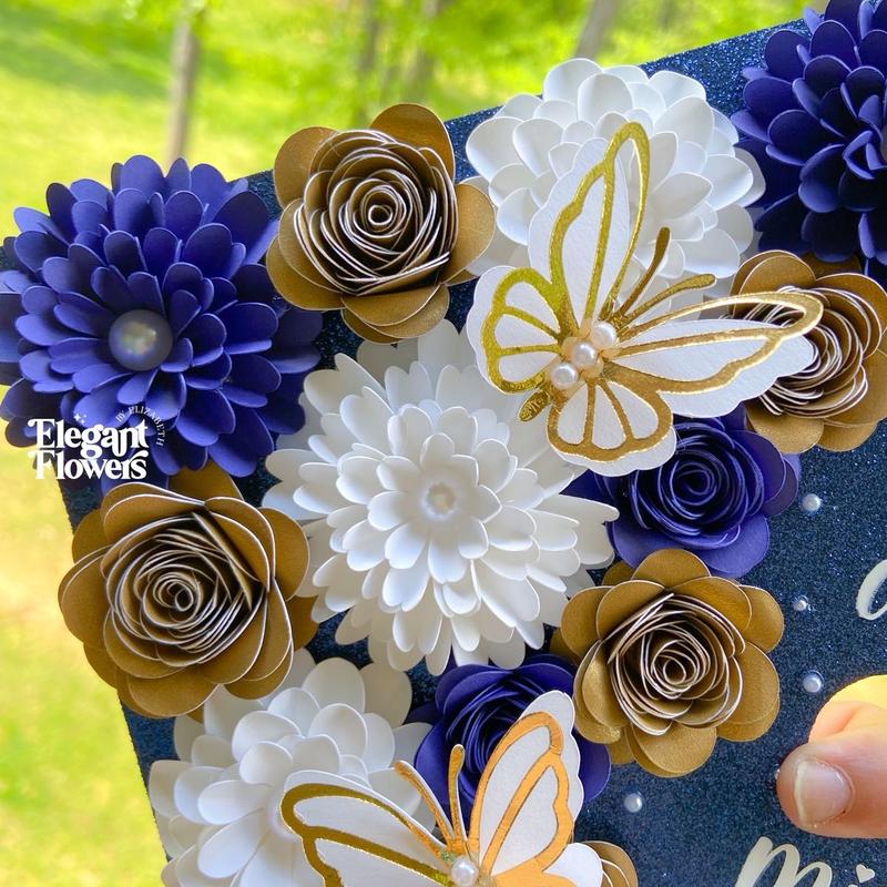 Custom Graduation Cap - Unisex with Customizable Colors, 9.25x9.25 Inches, Complimentary Velcro, Butterfly & Leaf Design