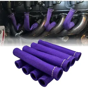 8 count Spark Plug Heat Shield Sleeve 2500? Spark Plug Wire Heat Shield 6 Inches Spark Plug Wire Boots Protection Insulator Cover Wrap for LS1 / LS2 Sbc BBC 350 454  , Purple