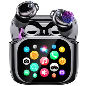 New model TWS wireless Bluetooth earphones with screen, AI translation, suitable for running and sports, with heavy bass sound