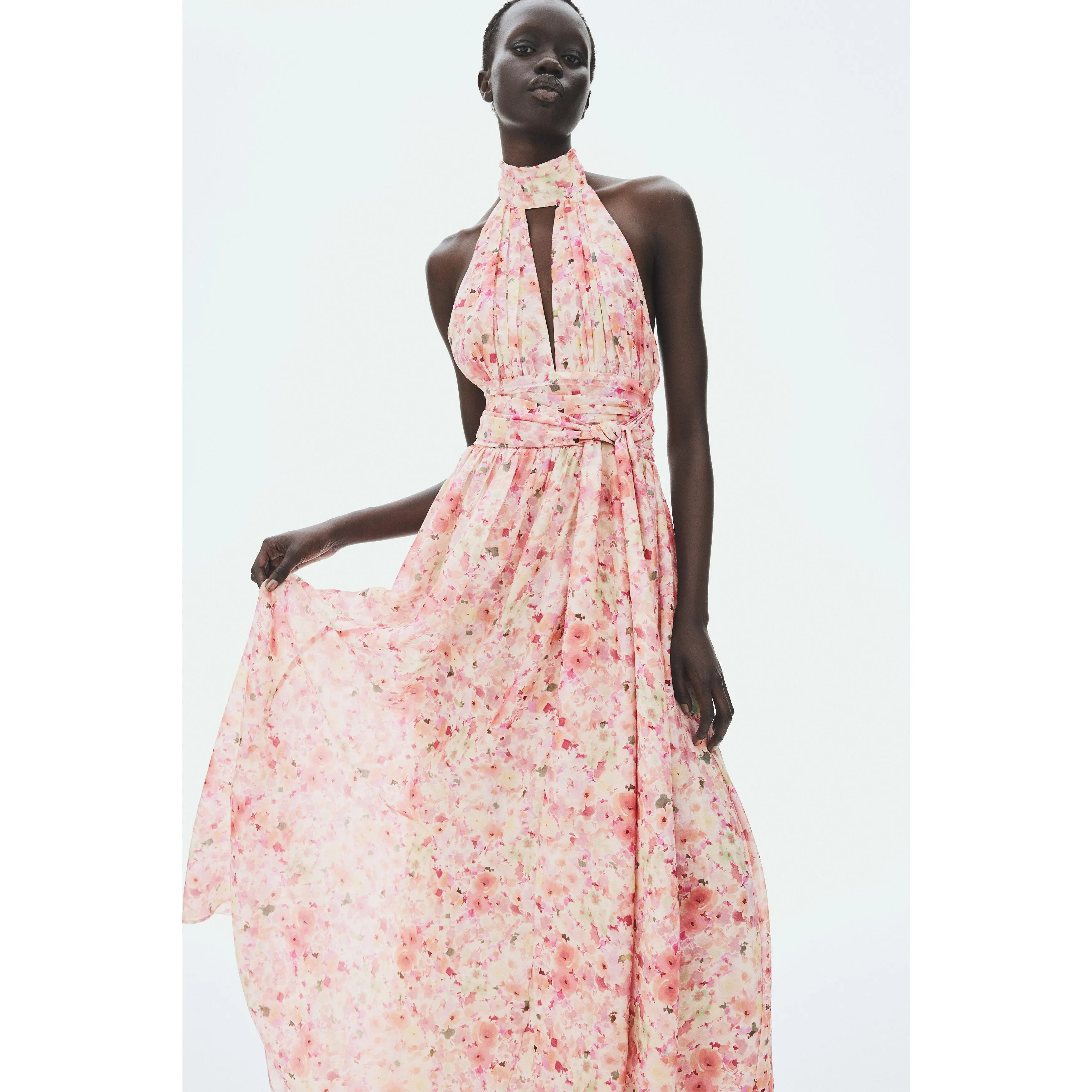 H&M Tie-detail halterneck dress