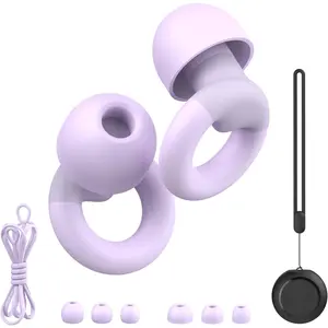 Earplugs for Sleeping & Noise Reduction - Soft Silicone Earplugs with 7 Pairs Ear Tips & One Connection Cord, Hearing Protection for Sleeping, Concerts, Work & Sound Reduction 25dB-30db