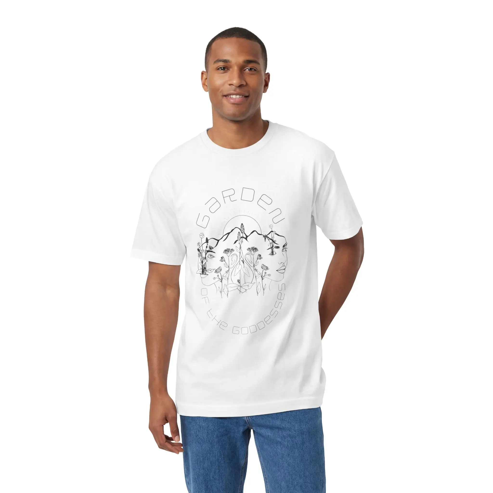 Unisex Cotton Garden of the Goddesses Print Round Neck Short-Sleeve T-Shirt, Womenswear Top, Men's Graphic Tee
