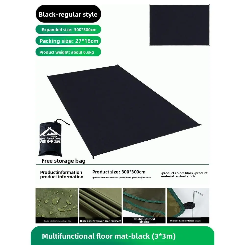 Black regular PU 3X3m + bag + L nail