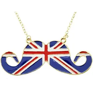 Union Jack Mustache Necklace
