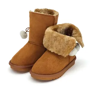 Rosyclo Toddler Winter Snow Boots for Girls Boys Comfy Warm Faux Fur Lined Kids Ankle Boots Slip On Fuzzy Short Boot Furry Shoes