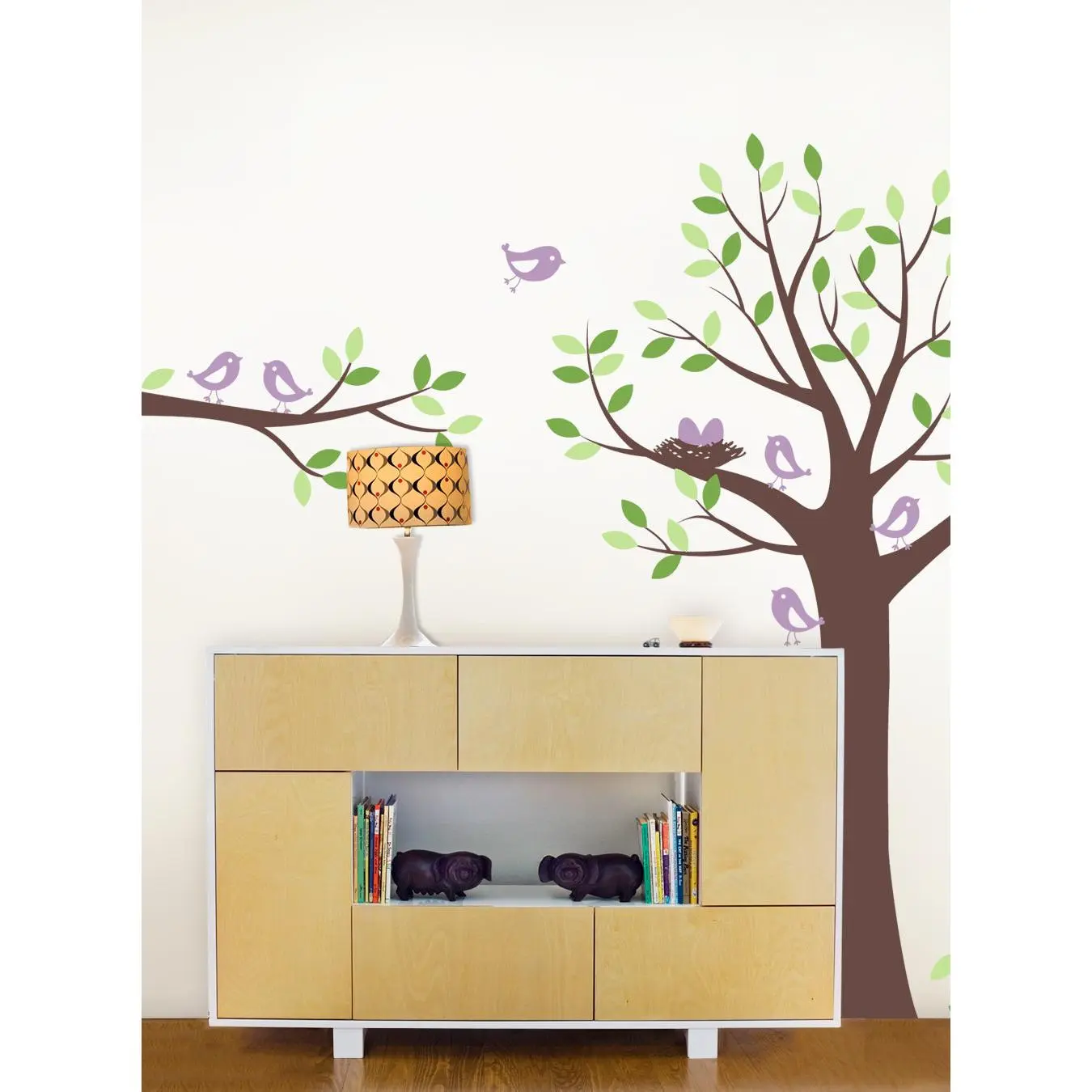 Tree Wall Decal with Bird Family