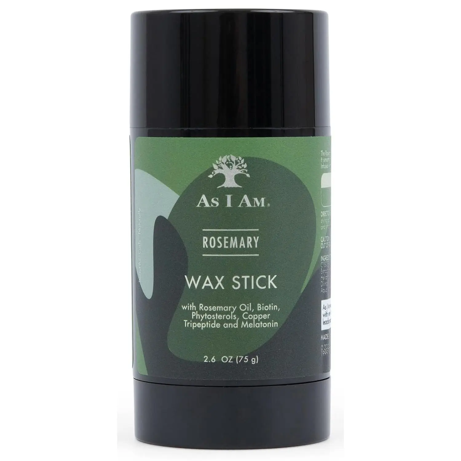 AS I AM Rosemary Biotin & Saw Palmetto Hair Wax Stick - Gentle Normal Haircare Styler with Melatonin, Moisture, Edge Control, Paraben-Free Solid Stick for Frizz Control, Shiny Hair, Slick Backs, 2.6 oz