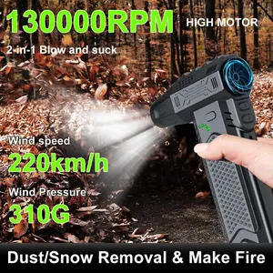 2025 New 130000RPM Blizzard Powerful Hair Dryer, Type-C Rechargeable Electric Vacuum Cleaner for Blowing and Suction, Portable Turbojet Fan