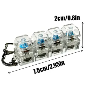 Stress-relieving Toy Mechanical Keyboard Compact Design with Crystal Keycaps LED Lights Transparent Acrylic Halloween Gifts Halloween decorations Keychain Holiday  exquisite bag charm Fun Convenience Portable