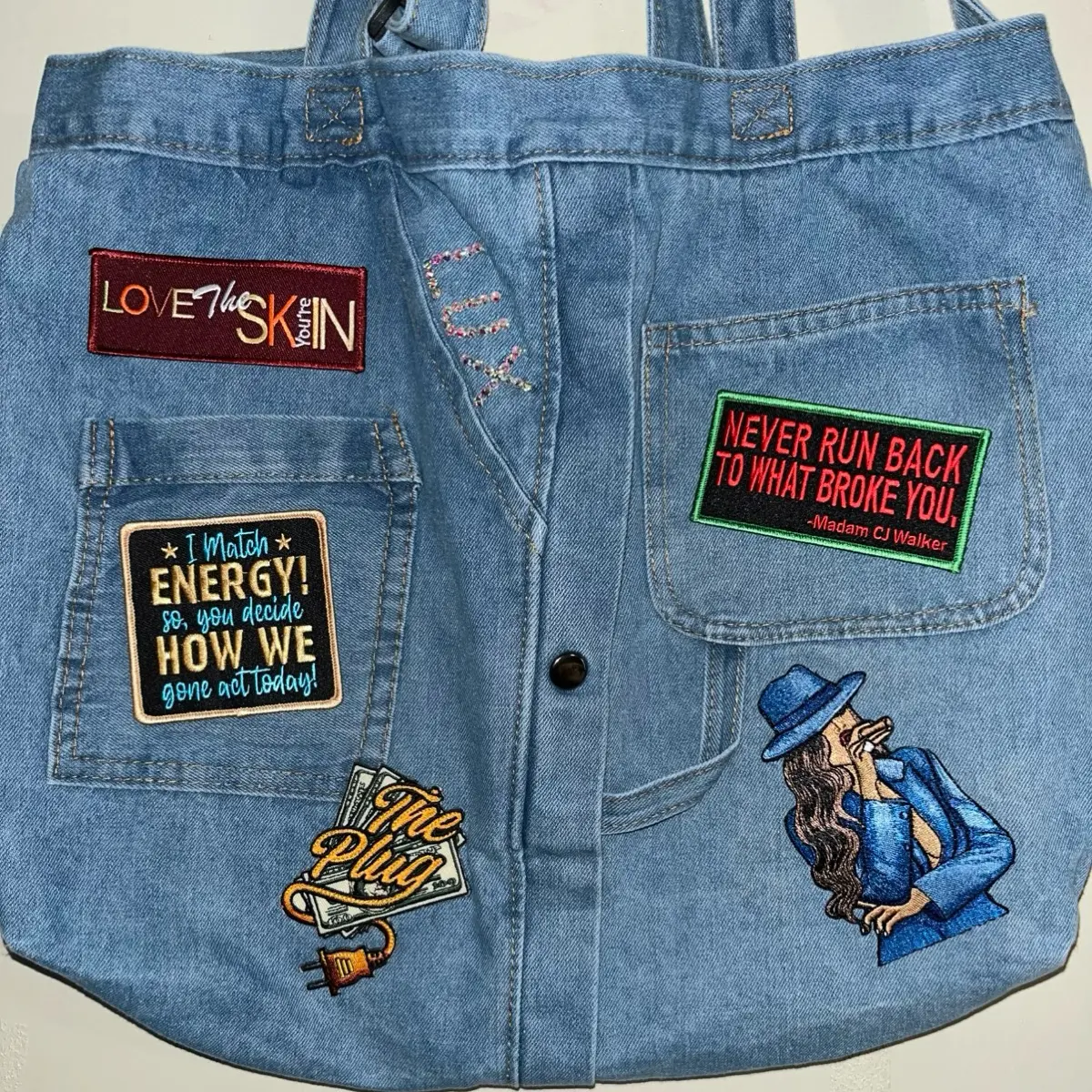 Denim Patch Bag
