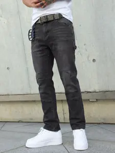 Men's Vintage Distressed Flare Jeans, Gradient Hem Straight Leg Pants, Slim-Fitting Streetwear Denim Trousers for All Seasons