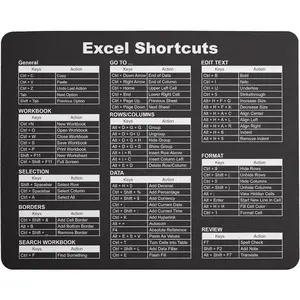 Excel Shortcuts  Pad - 7.75 x 9.25 x 0.2 inches - 66 Comms - The  Productivity Tool - Easy Reference Guide for Efficient Excel Navigation (Black)