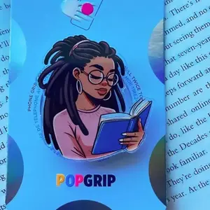 Melanin Girl With Book Phone Grip, MagSafe Compatible Pop Grip with Cute  Girl Reading Book Art Design, Gift For Book Lover, Gift For Her
