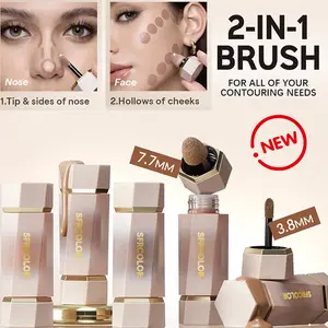 1pc Liquid Contour Stick, Creamy Contouring, Beautiful Color, Lightweight Natural Finish, Long-Lasting Face Sculpture, Dual Head Highlight & Conceal