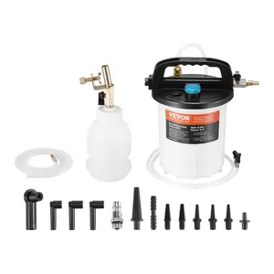 VEVOR Brake Bleeder Kit,  3L Brake Fluid Extractor with 1L Siphon Refilling Bottle & 13 Hose Connectors, Complete Brake Fluid Bleeder Kit with Extended Silicone Hose & Handle, Fit for Most Vehicles