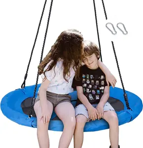SUPERDEAL 40 Saucer Tree Swing Seat, 800lbs Capacity for Kids, Flying Saucer Swing with Adjustable Hanging Ropes, Durable 900D Oxford Fabric, Steel Frame, Waterproof, Easy Assembly for Outdoor Playground and Backyard,