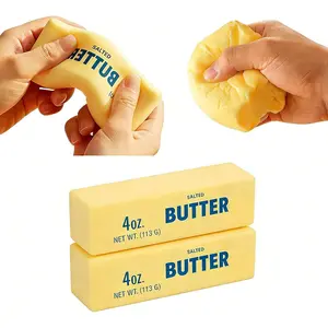 Slow Rebound Cute Butter Squeeze Stress Balls, Realistic Soft Squeeze Toy, Cute Wet Feel Fidget Toys for Anxiety Relief, Unique Gift for Women Men