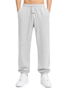Oversized Baggy Joggers Unisex, Soft Fleece Sweatpants, SS22 Light Grey Cotton Casual Drawstring Pants Daily Streetwear Loungewear Athleisure Style Bottoms