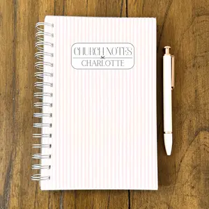 Personalized Church Notes Notebook 5.5 x 8.5 inches Custom Sermon Notebook Christian Journal Bible Study Notebook Christian Women Gift