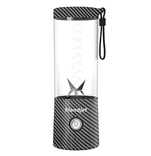 BlendJet 2 Portable Blender, Carbon Fiber Print Personal Blender, Cordless Rechargeable Smoothie Maker, Compact Travel Blender for Protein Shakes, Smoothies and Frozen Drinks, Convenient Kitchen Appliance for Gym, Office and Travel
