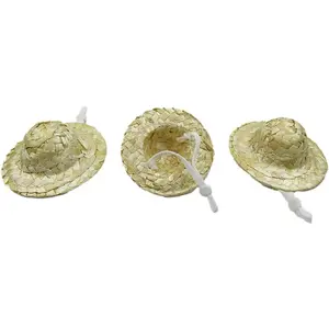 3Pcs Chicken Hats for Hen Small Animal Straw Hat Helmet for Real Chickens 3.1 Inch Mini Hamster Pet Chicken Top Hat with Adjustable Elastic Chin Strap Funny Chicken Costumes Hat for Birds,