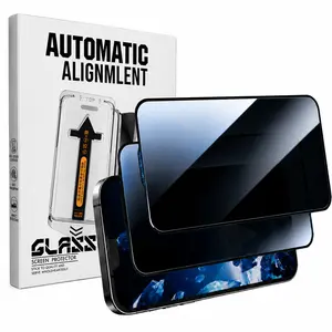 2 Pack Privacy Screen Protector for iPhone Anti-spy Tempered Glass HD 360° Privacy Compatible with iPhone 17 16 15 14 13