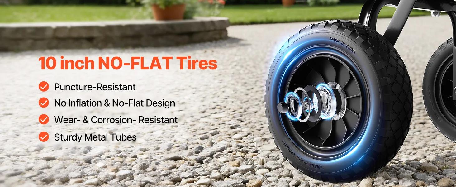 VEVOR Garden Dump Cart, 600 lbs Poly Dump Cart, Garden Carts Dumps Wagon with 90° Quick-Dumps Mechanism, 180° Swivel Wheels, 270° Flexible Rotating Bearings, Yard Wagon for Plants, Soil, Crops