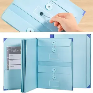 Multi-Layer Accordion Important Document Organizer, Waterproof Manila Pocket File Folder, Passport Birth Certificate Paper Storage Bag, Portable Home & Office Document Sorting Holder-MM2