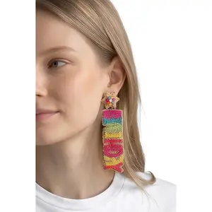 Happy Birthday Beaded Earrings